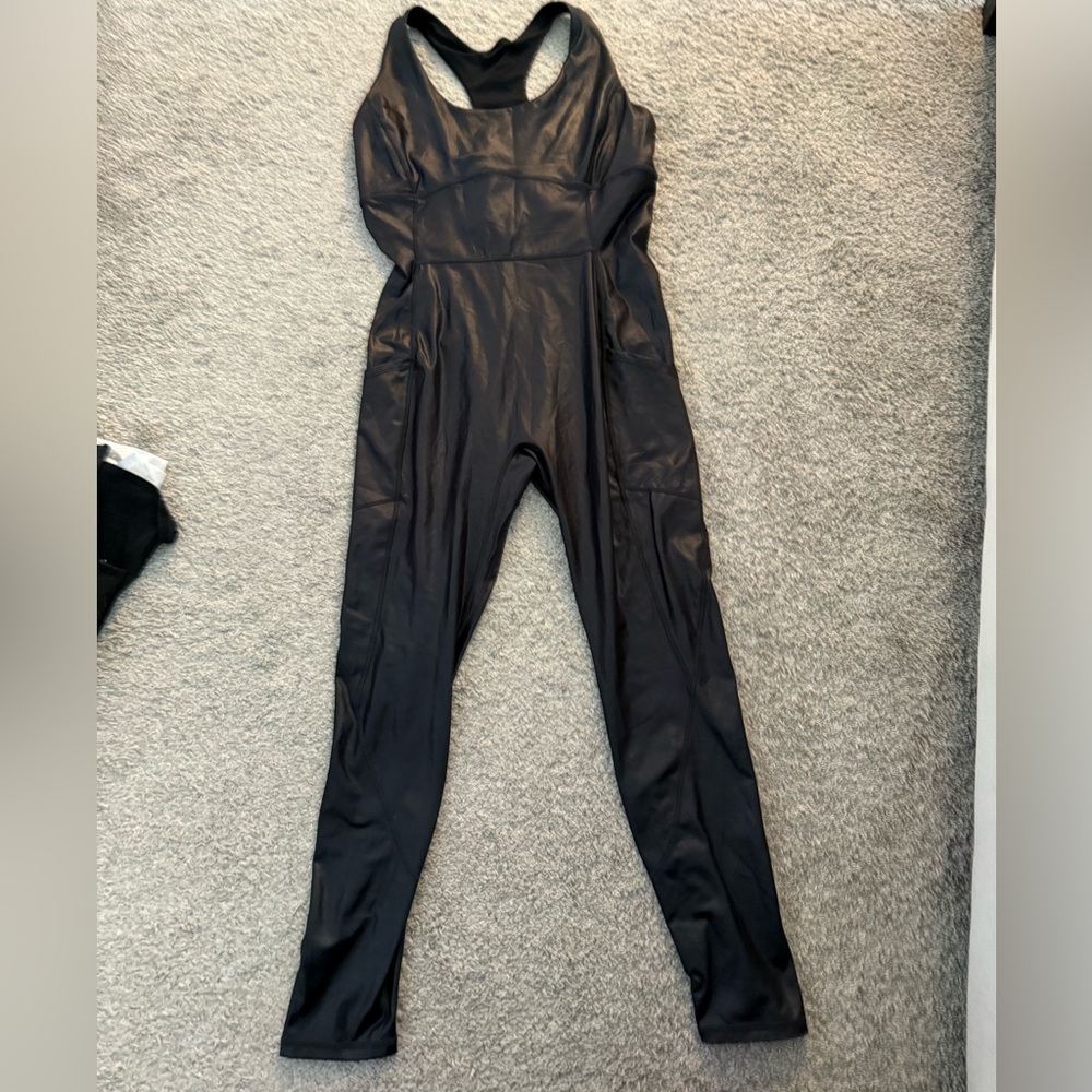 Fabletics Faux Leather Altheisure Jumpsuit